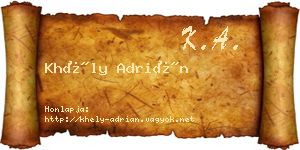Khély Adrián névjegykártya